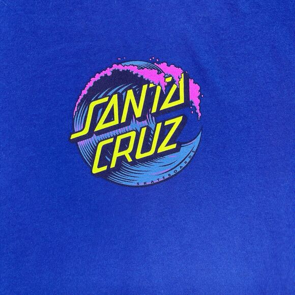 Santa Cruz T-Shirt Men’s Large Blue Ombre Front Back Graphic Skatewear - Picture 2 of 14